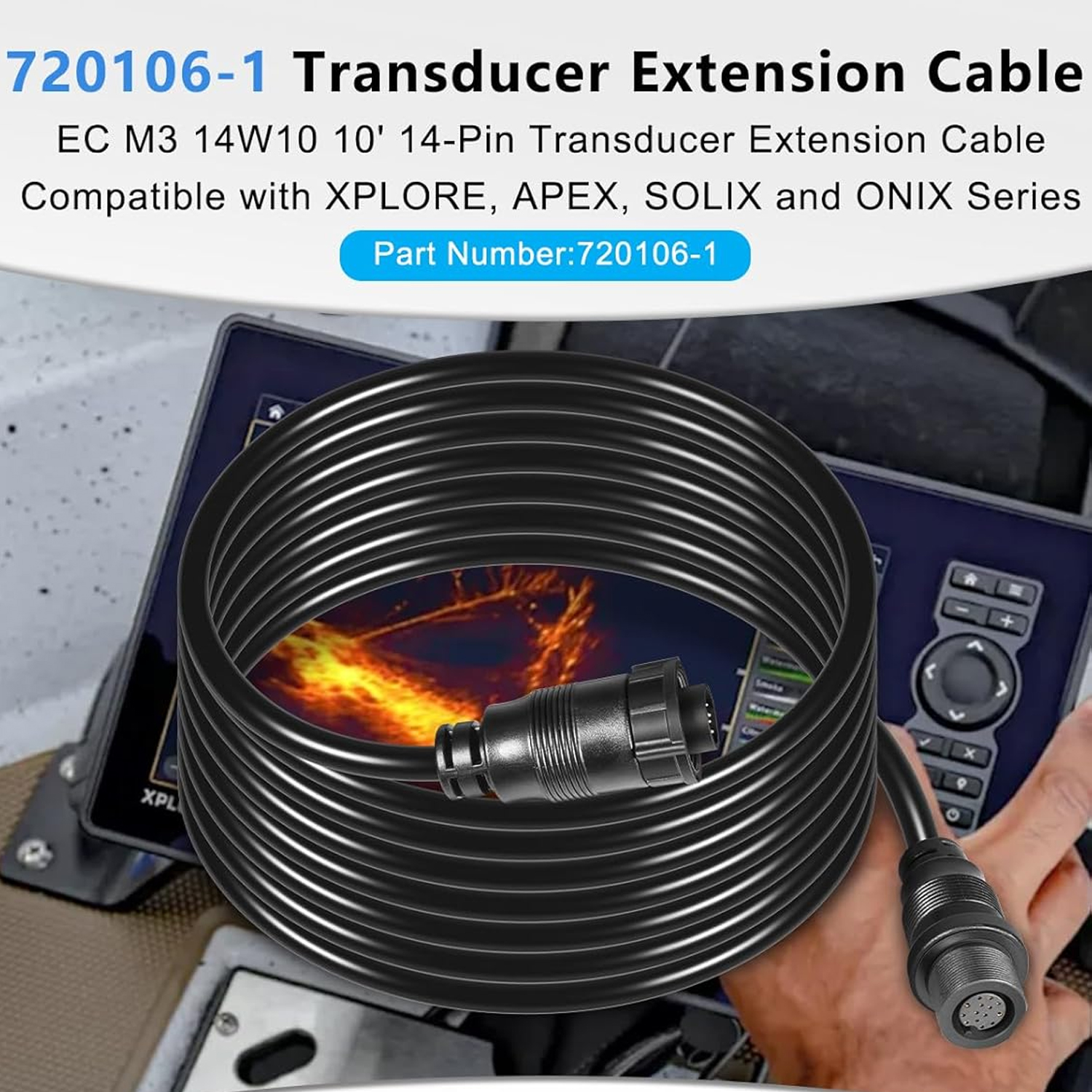 Transducer Extension Cable 10F - Fish Finder Cable ulasan dan harga