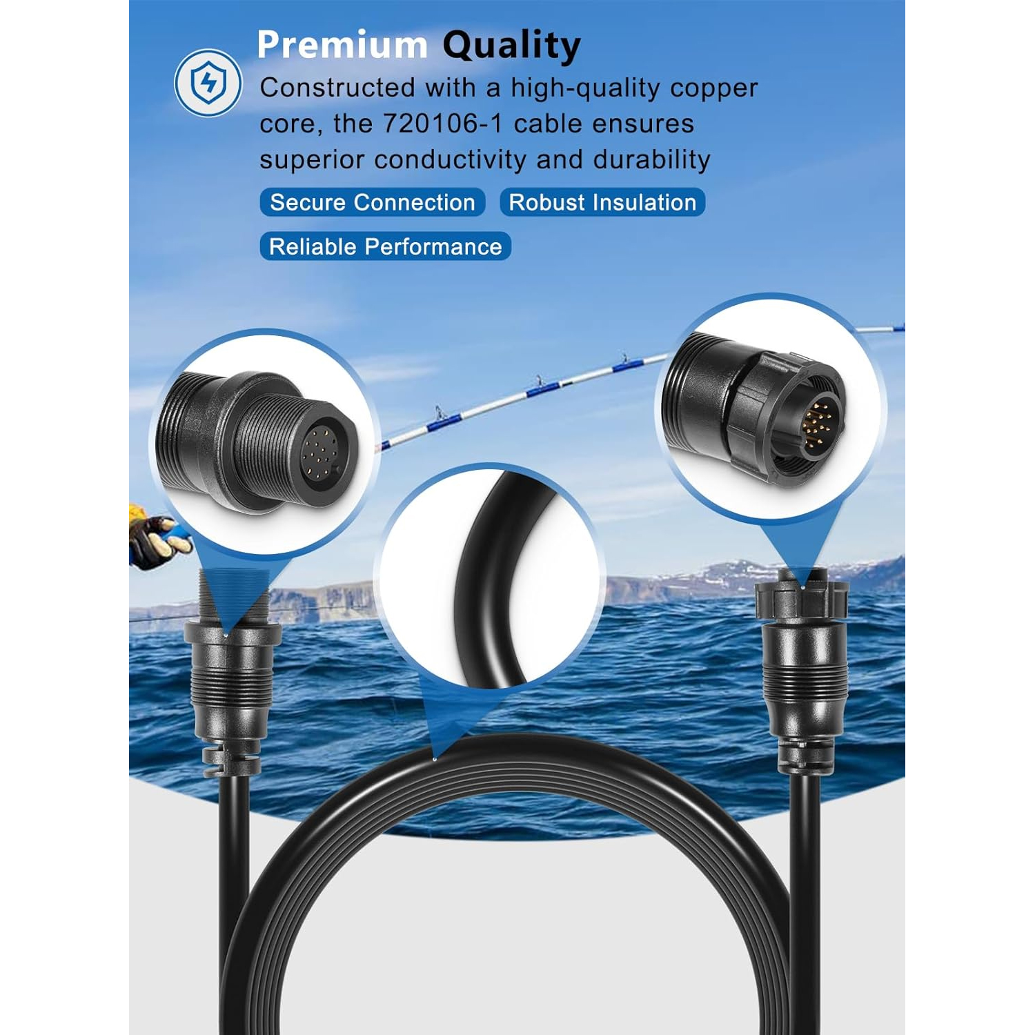 Transducer Extension Cable 10F - Fish Finder Cable ulasan dan harga